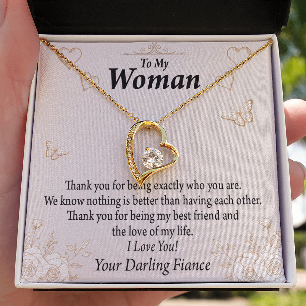 To My Fiancee Best Friend And Love Forever Necklace w Message Card-Express Your Love Gifts