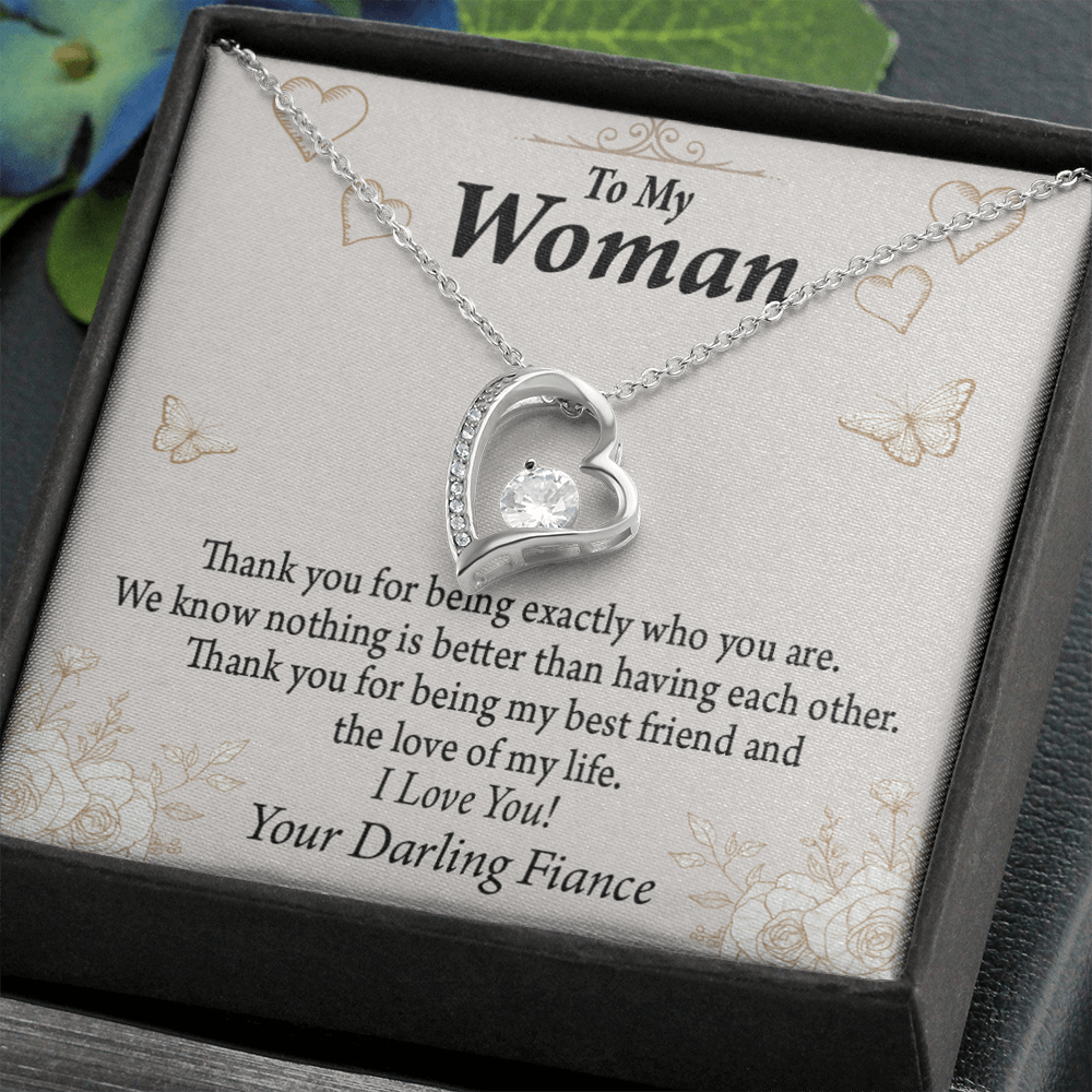 To My Fiancee Best Friend And Love Forever Necklace w Message Card-Express Your Love Gifts