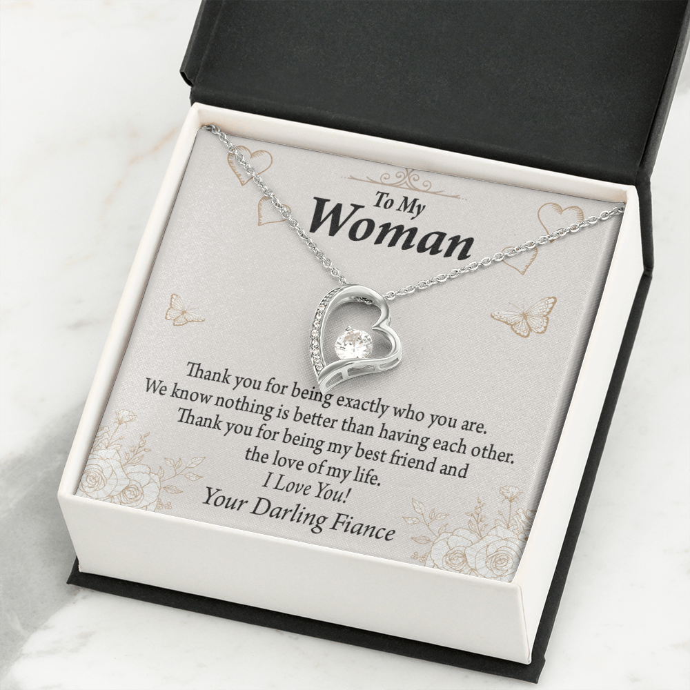 To My Fiancee Best Friend And Love Forever Necklace w Message Card-Express Your Love Gifts