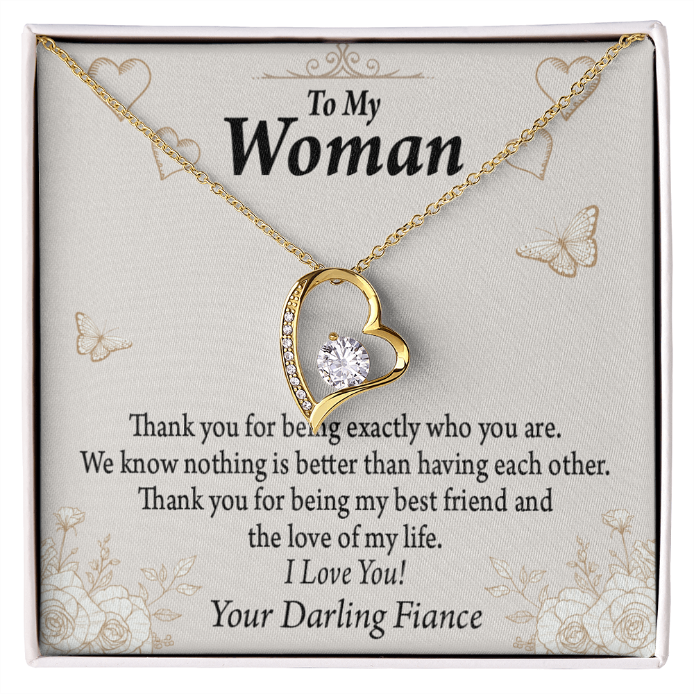 To My Fiancee Best Friend And Love Forever Necklace w Message Card-Express Your Love Gifts