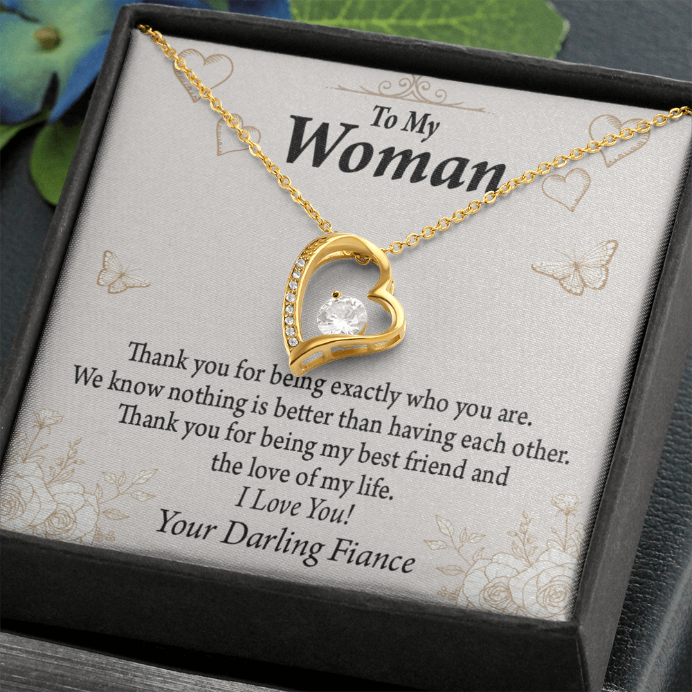 To My Fiancee Best Friend And Love Forever Necklace w Message Card-Express Your Love Gifts