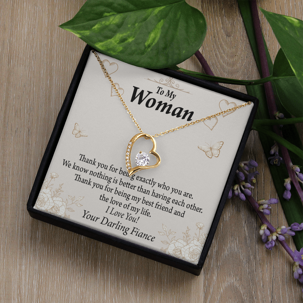 To My Fiancee Best Friend And Love Forever Necklace w Message Card-Express Your Love Gifts