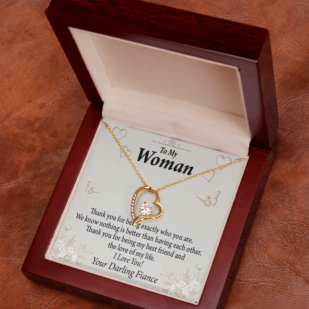 To My Fiancee Best Friend And Love Forever Necklace w Message Card-Express Your Love Gifts