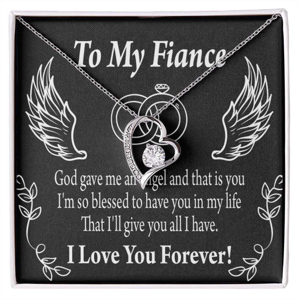 To My Fiancee Blessed to have You Forever Necklace w Message Card-Express Your Love Gifts