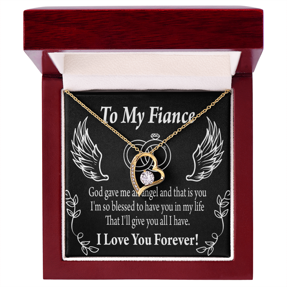 To My Fiancee Blessed to have You Forever Necklace w Message Card-Express Your Love Gifts