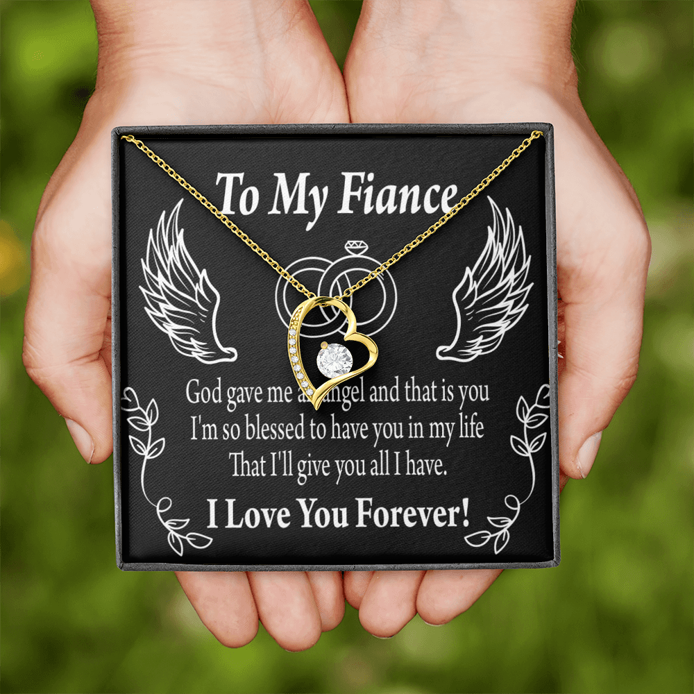 To My Fiancee Blessed to have You Forever Necklace w Message Card-Express Your Love Gifts