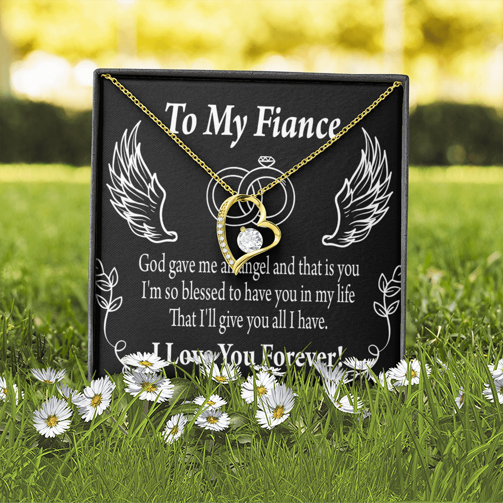 To My Fiancee Blessed to have You Forever Necklace w Message Card-Express Your Love Gifts