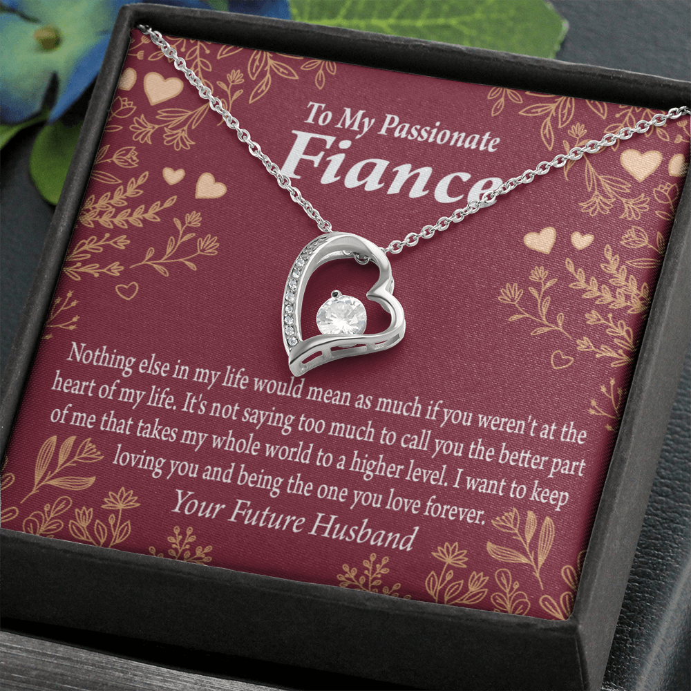 To My Fiancee Fiancee I Want To Keep Loving You Forever Necklace w Message Card-Express Your Love Gifts