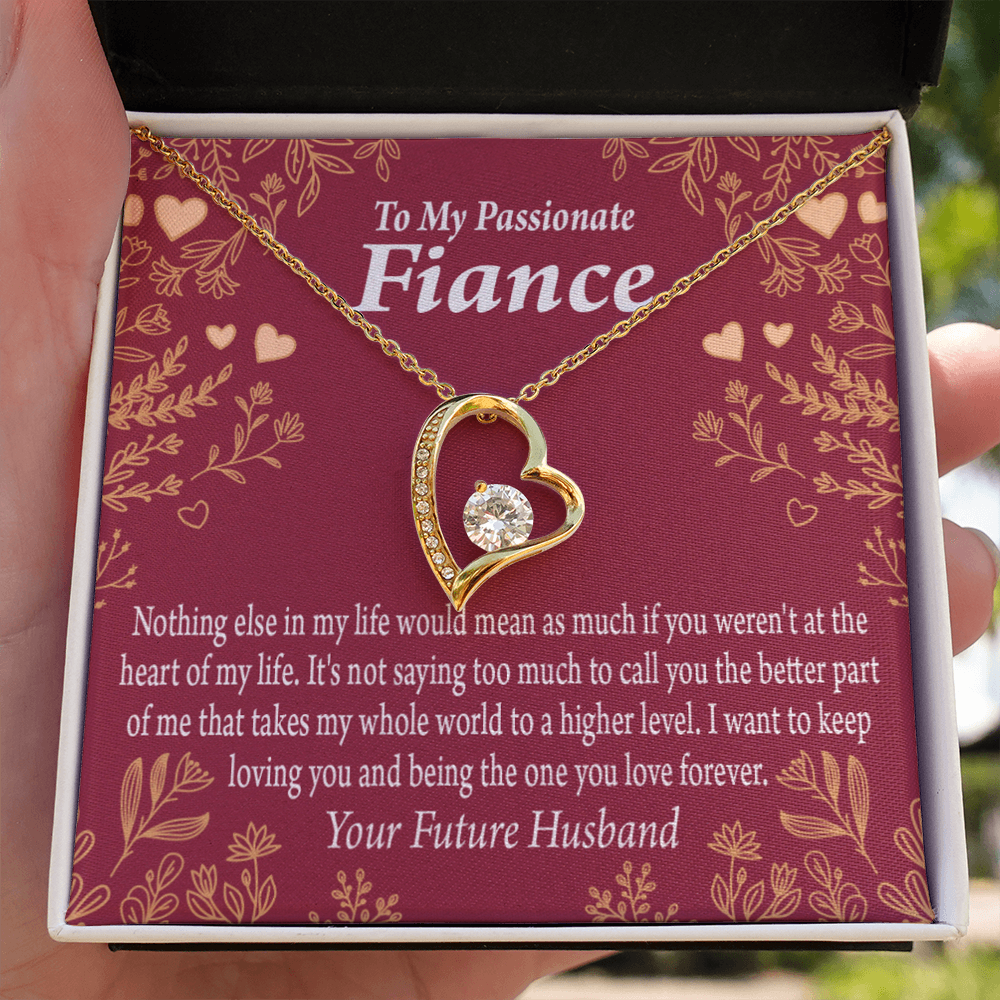 To My Fiancee Fiancee I Want To Keep Loving You Forever Necklace w Message Card-Express Your Love Gifts