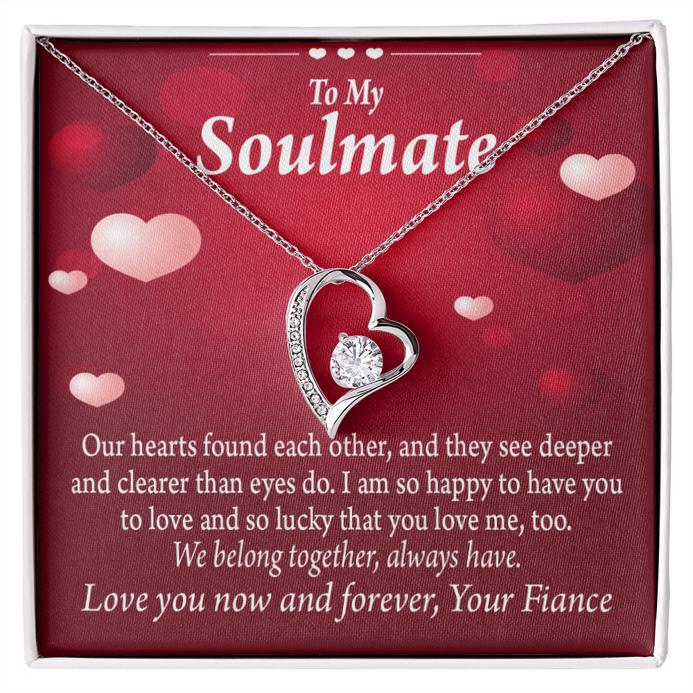 To My Fiancee Fiancee We Belong Together Always Have Forever Necklace w Message Card-Express Your Love Gifts