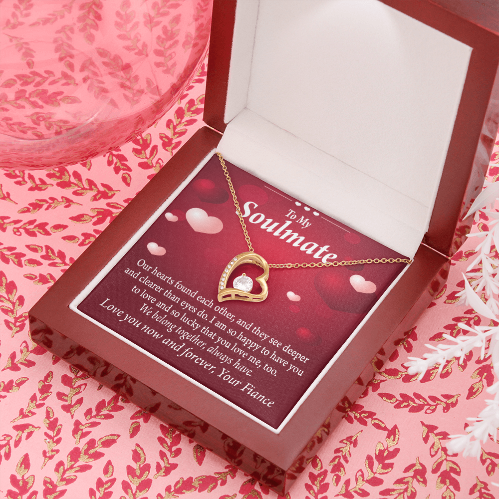 To My Fiancee Fiancee We Belong Together Always Have Forever Necklace w Message Card-Express Your Love Gifts