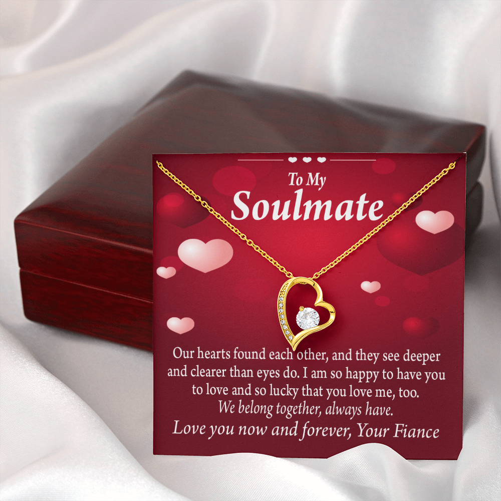 To My Fiancee Fiancee We Belong Together Always Have Forever Necklace w Message Card-Express Your Love Gifts