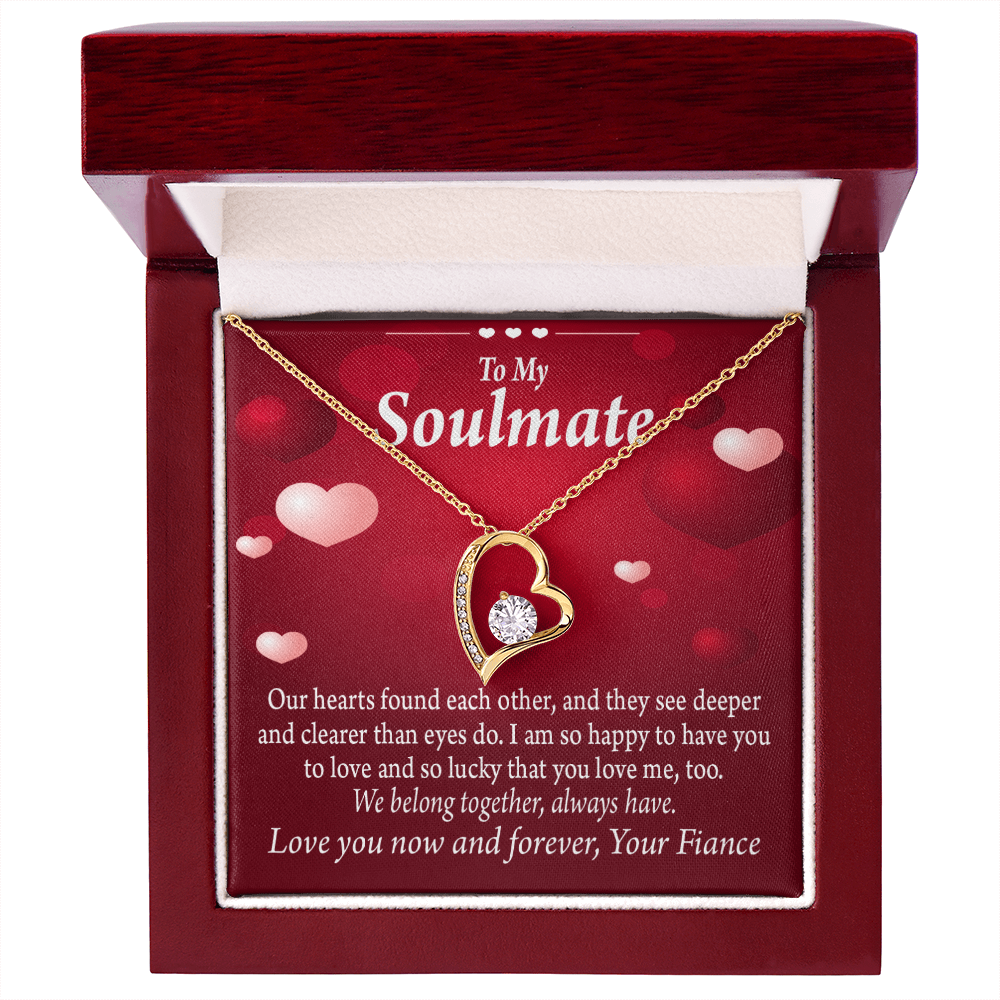 To My Fiancee Fiancee We Belong Together Always Have Forever Necklace w Message Card-Express Your Love Gifts