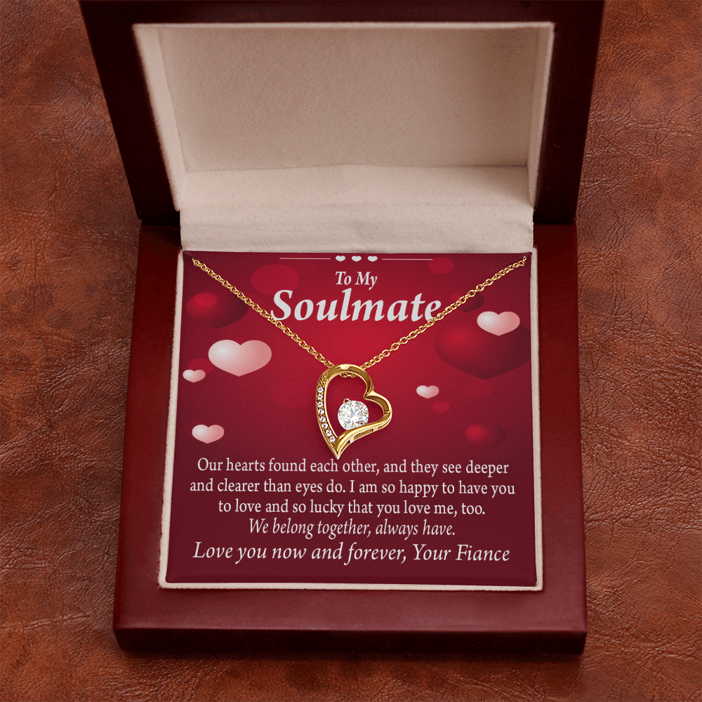 To My Fiancee Fiancee We Belong Together Always Have Forever Necklace w Message Card-Express Your Love Gifts