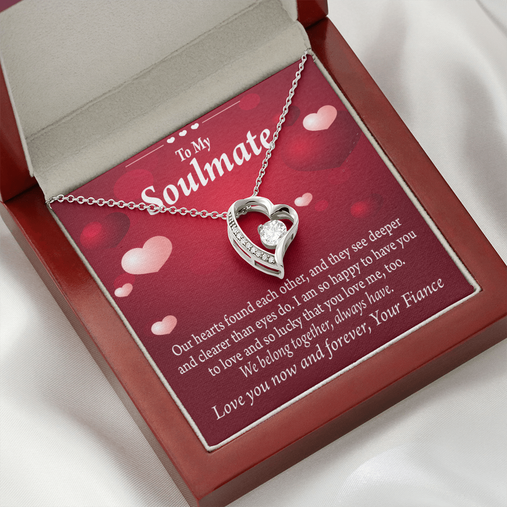 To My Fiancee Fiancee We Belong Together Always Have Forever Necklace w Message Card-Express Your Love Gifts