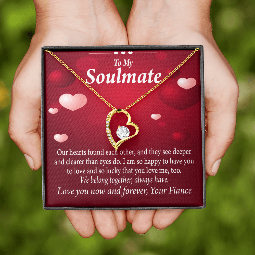 To My Fiancee Fiancee We Belong Together Always Have Forever Necklace w Message Card-Express Your Love Gifts