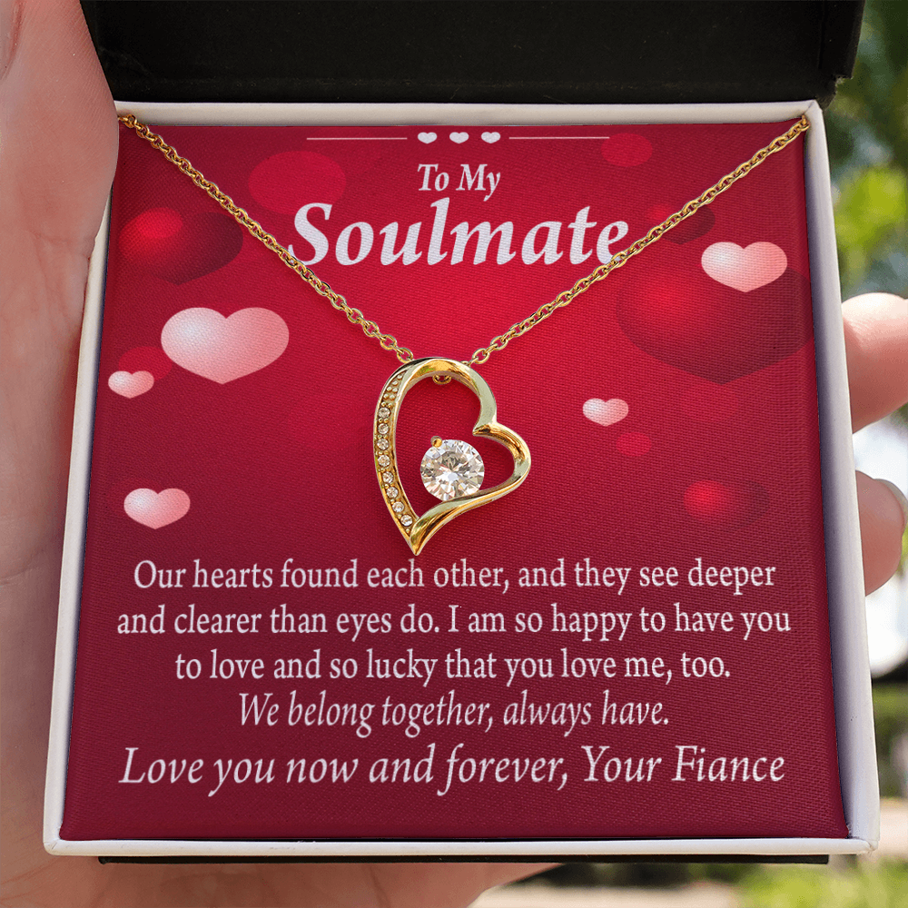 To My Fiancee Fiancee We Belong Together Always Have Forever Necklace w Message Card-Express Your Love Gifts