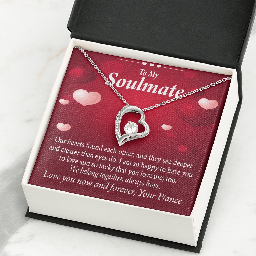 To My Fiancee Fiancee We Belong Together Always Have Forever Necklace w Message Card-Express Your Love Gifts