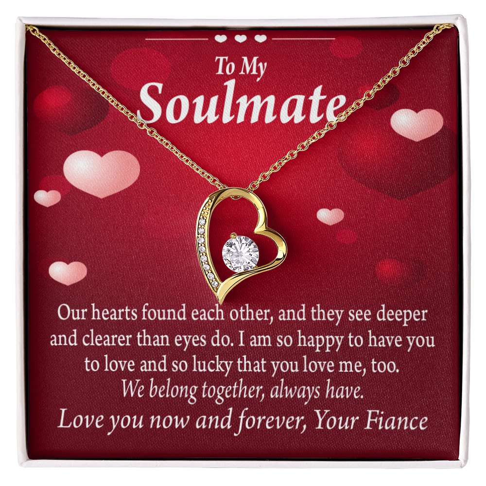 To My Fiancee Fiancee We Belong Together Always Have Forever Necklace w Message Card-Express Your Love Gifts