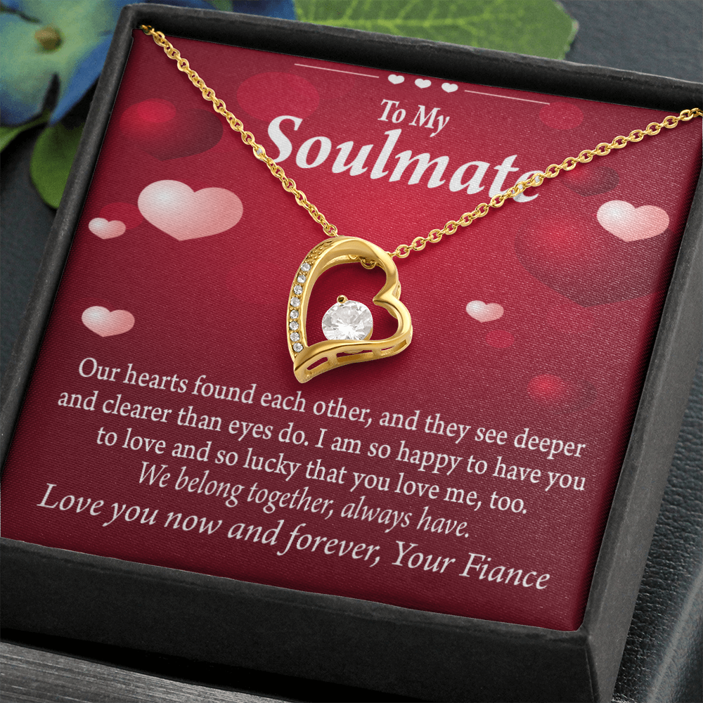 To My Fiancee Fiancee We Belong Together Always Have Forever Necklace w Message Card-Express Your Love Gifts