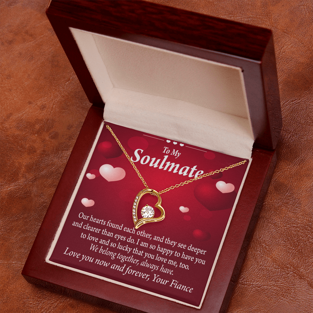 To My Fiancee Fiancee We Belong Together Always Have Forever Necklace w Message Card-Express Your Love Gifts