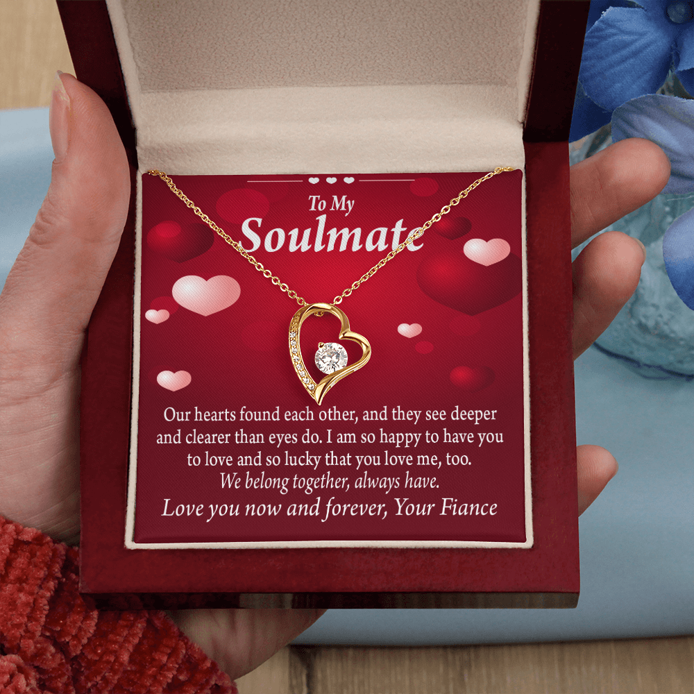 To My Fiancee Fiancee We Belong Together Always Have Forever Necklace w Message Card-Express Your Love Gifts