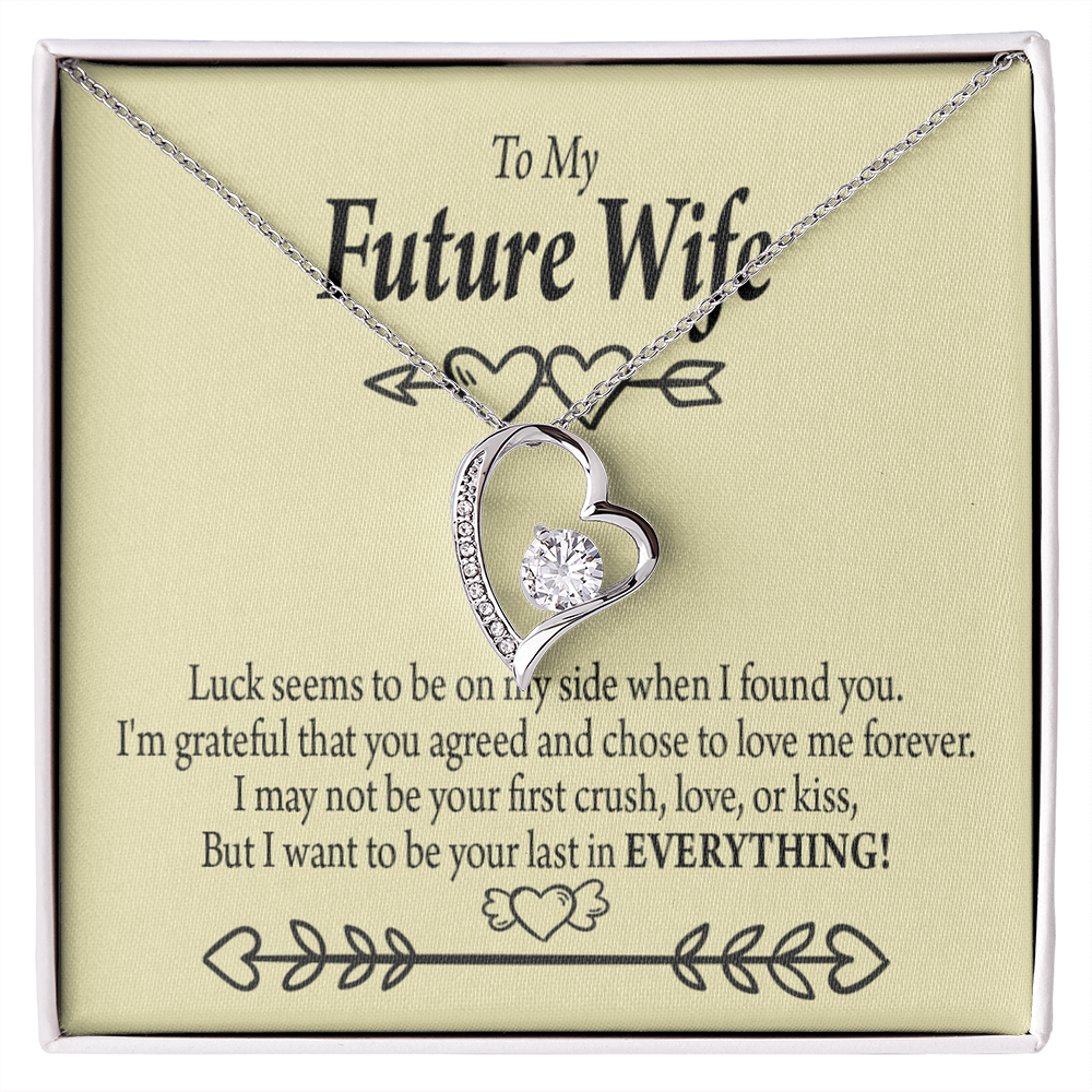 To My Fiancee Grateful Forever Necklace w Message Card-Express Your Love Gifts