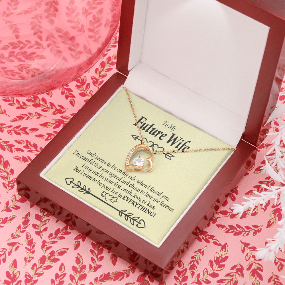 To My Fiancee Grateful Forever Necklace w Message Card-Express Your Love Gifts