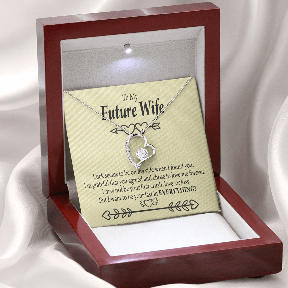 To My Fiancee Grateful Forever Necklace w Message Card-Express Your Love Gifts