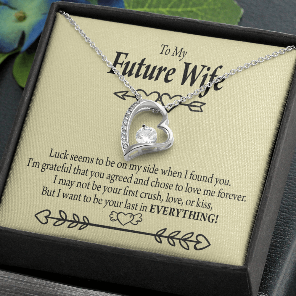 To My Fiancee Grateful Forever Necklace w Message Card-Express Your Love Gifts