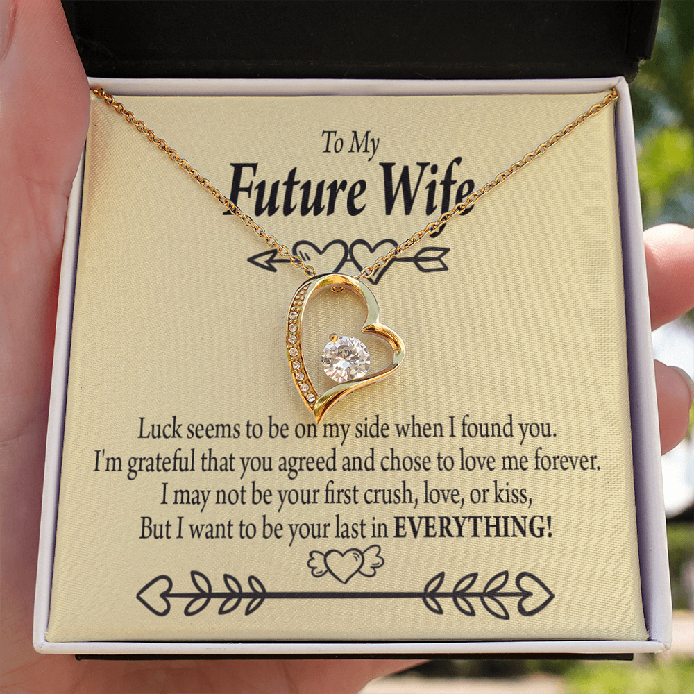 To My Fiancee Grateful Forever Necklace w Message Card-Express Your Love Gifts