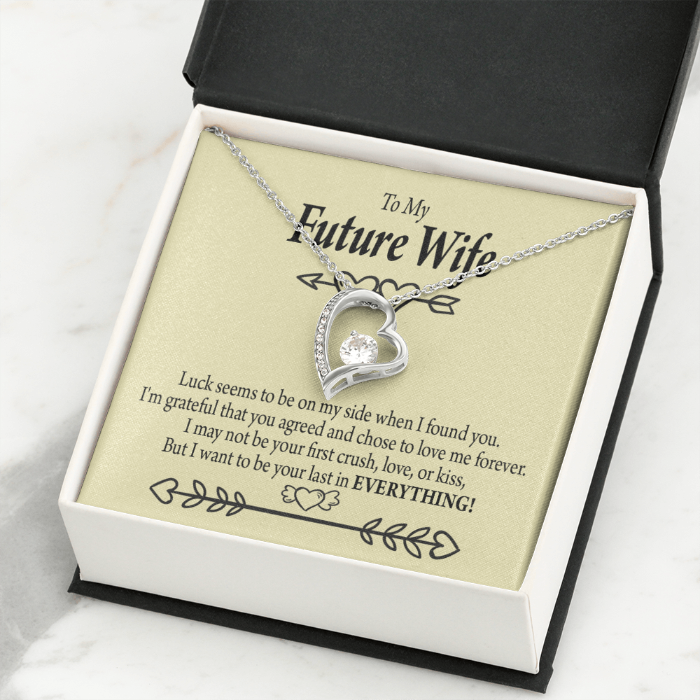 To My Fiancee Grateful Forever Necklace w Message Card-Express Your Love Gifts