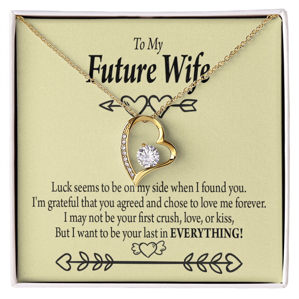 To My Fiancee Grateful Forever Necklace w Message Card-Express Your Love Gifts