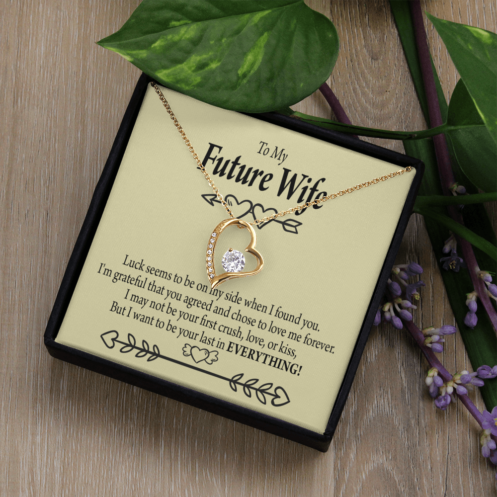 To My Fiancee Grateful Forever Necklace w Message Card-Express Your Love Gifts