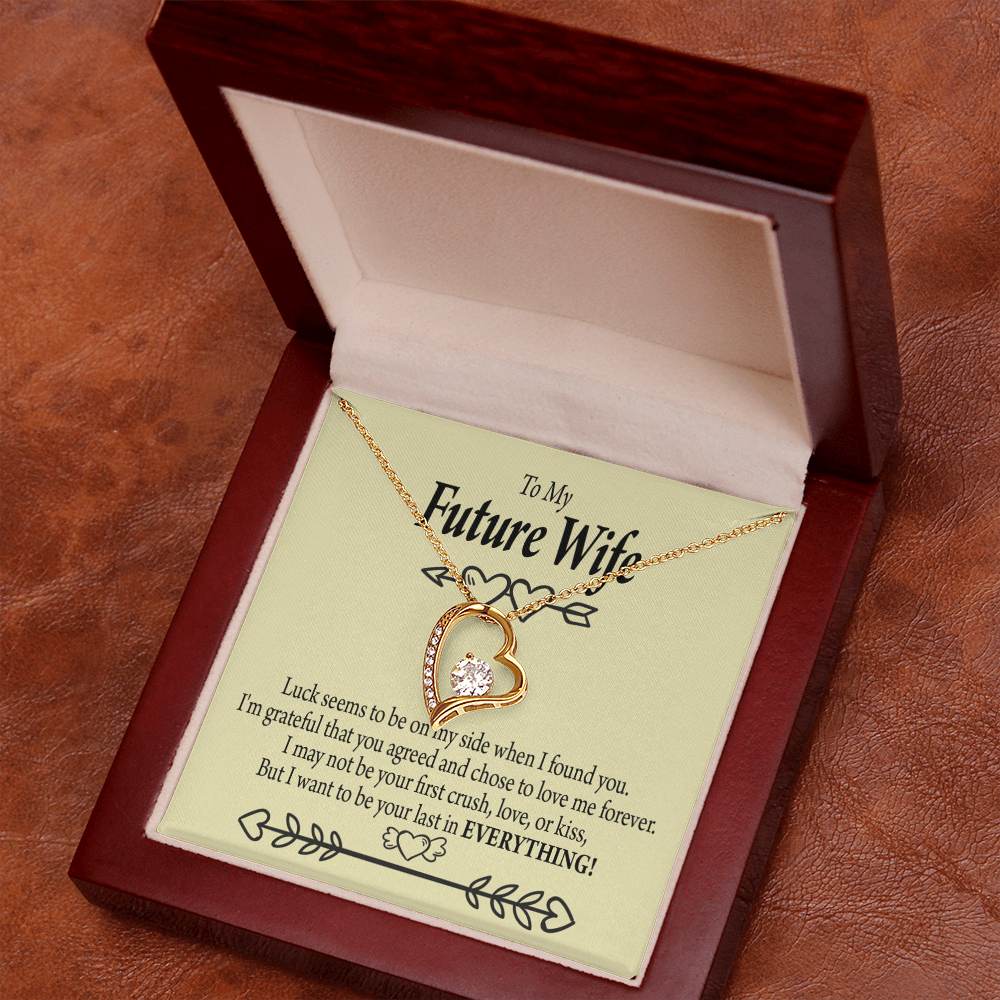 To My Fiancee Grateful Forever Necklace w Message Card-Express Your Love Gifts