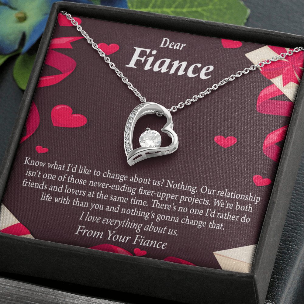 to my fiancee i love everything about us forever necklace w message card express your love gifts 2