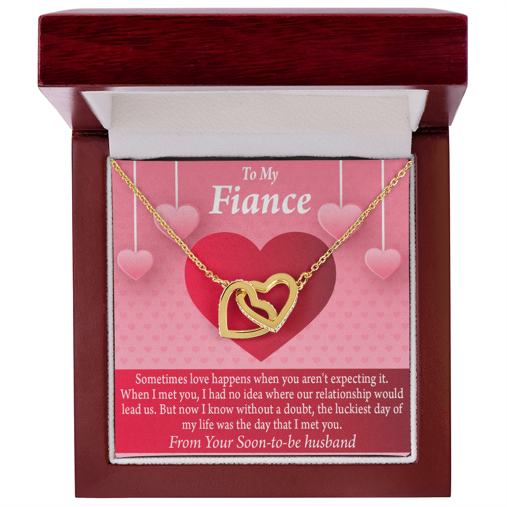 To My Fiancee I'm Lucky To Have Met You Inseparable Necklace-Express Your Love Gifts
