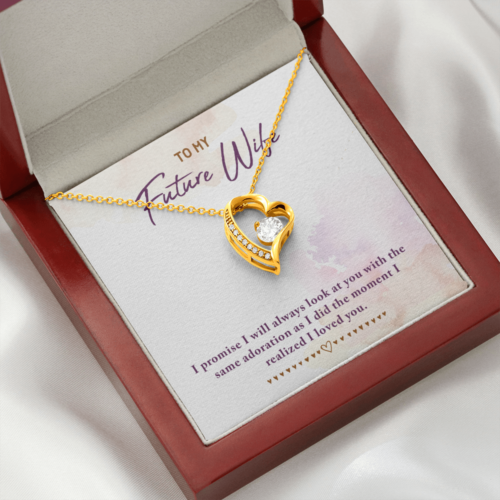 To My Fiancee I Promise Forever Necklace w Message Card-Express Your Love Gifts