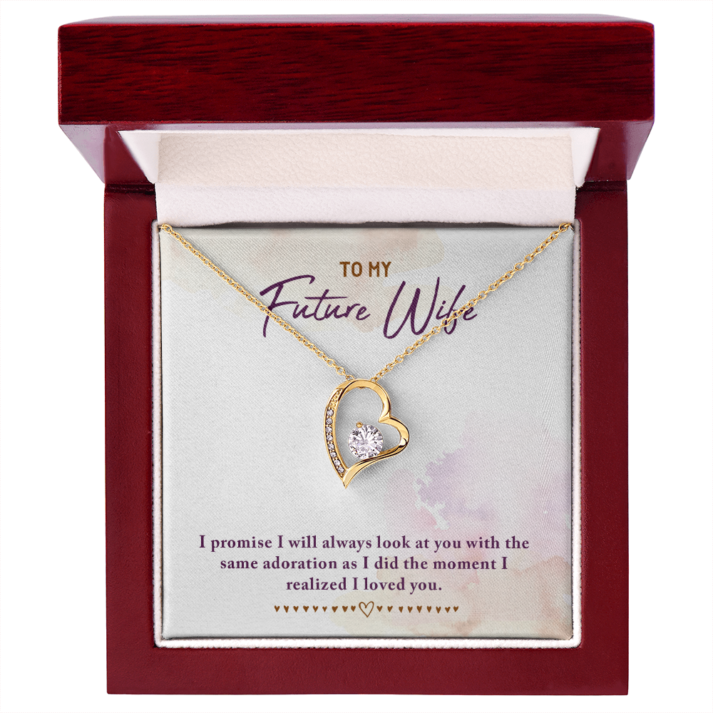 To My Fiancee I Promise Forever Necklace w Message Card-Express Your Love Gifts