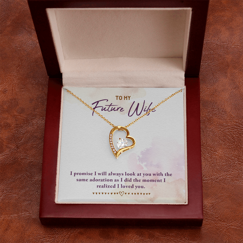 To My Fiancee I Promise Forever Necklace w Message Card-Express Your Love Gifts