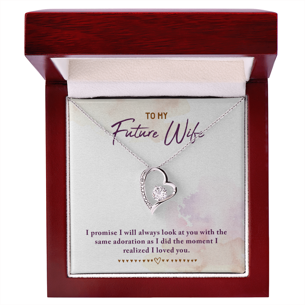 To My Fiancee I Promise Forever Necklace w Message Card-Express Your Love Gifts