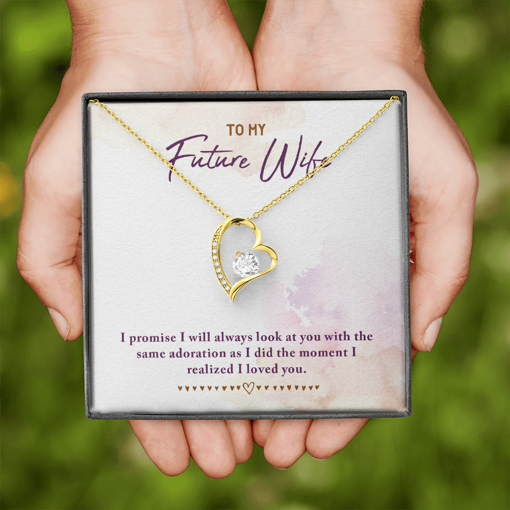 To My Fiancee I Promise Forever Necklace w Message Card-Express Your Love Gifts