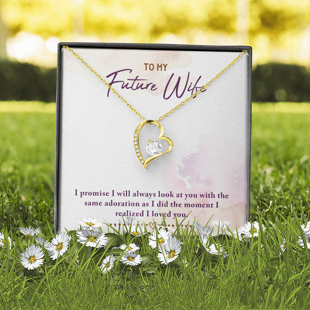 To My Fiancee I Promise Forever Necklace w Message Card-Express Your Love Gifts