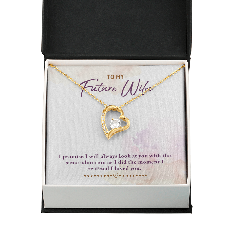 To My Fiancee I Promise Forever Necklace w Message Card-Express Your Love Gifts