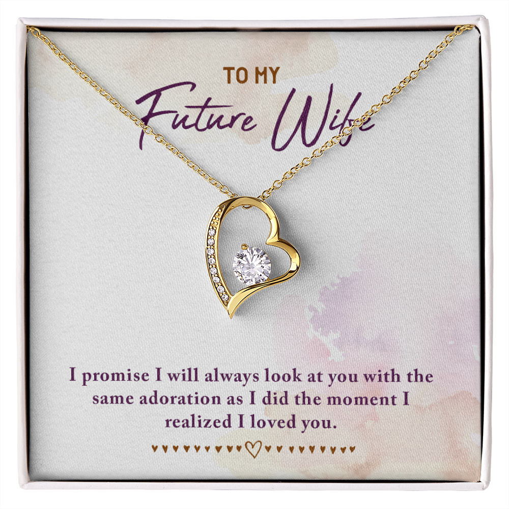 To My Fiancee I Promise Forever Necklace w Message Card-Express Your Love Gifts