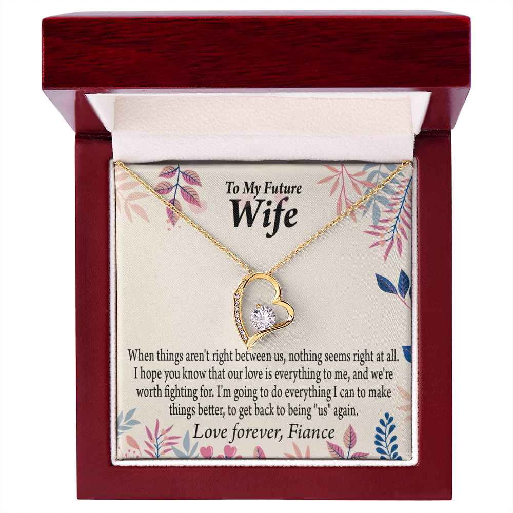 To My Fiancee I Will Make Everything Better Forever Necklace w Message Card-Express Your Love Gifts