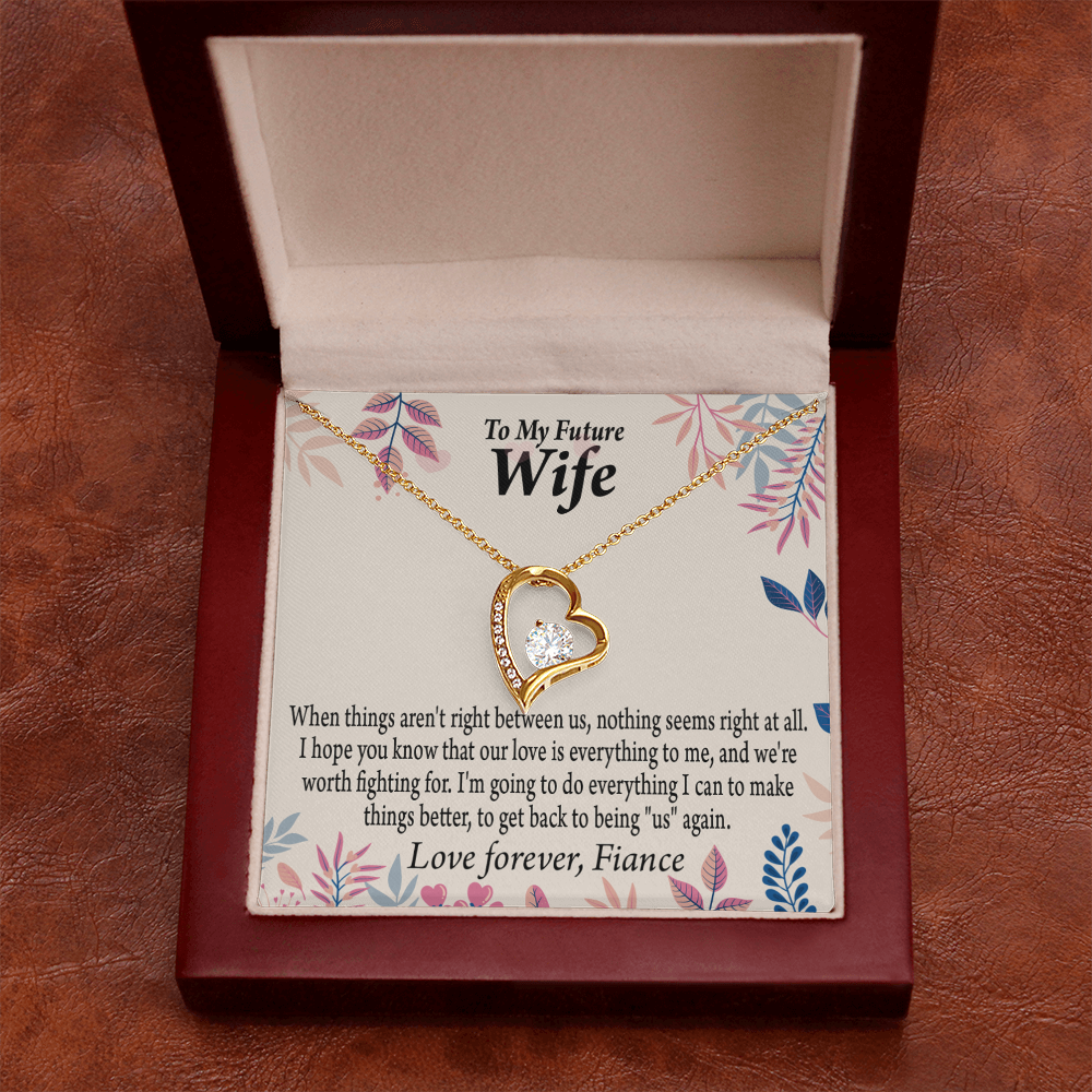 To My Fiancee I Will Make Everything Better Forever Necklace w Message Card-Express Your Love Gifts