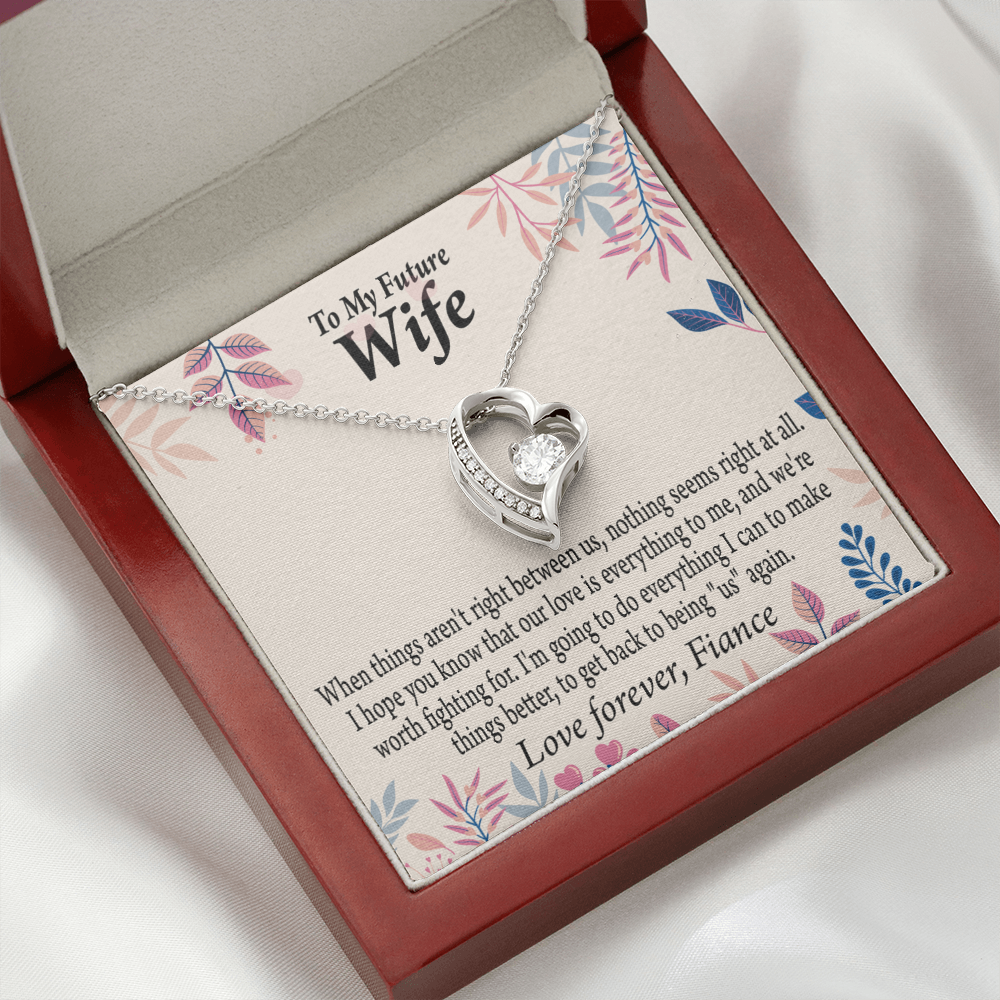 To My Fiancee I Will Make Everything Better Forever Necklace w Message Card-Express Your Love Gifts