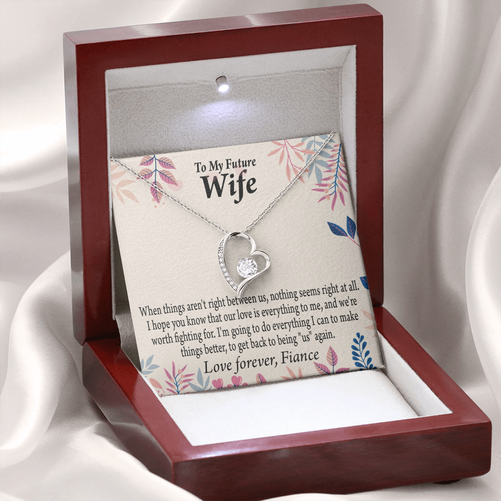 To My Fiancee I Will Make Everything Better Forever Necklace w Message Card-Express Your Love Gifts