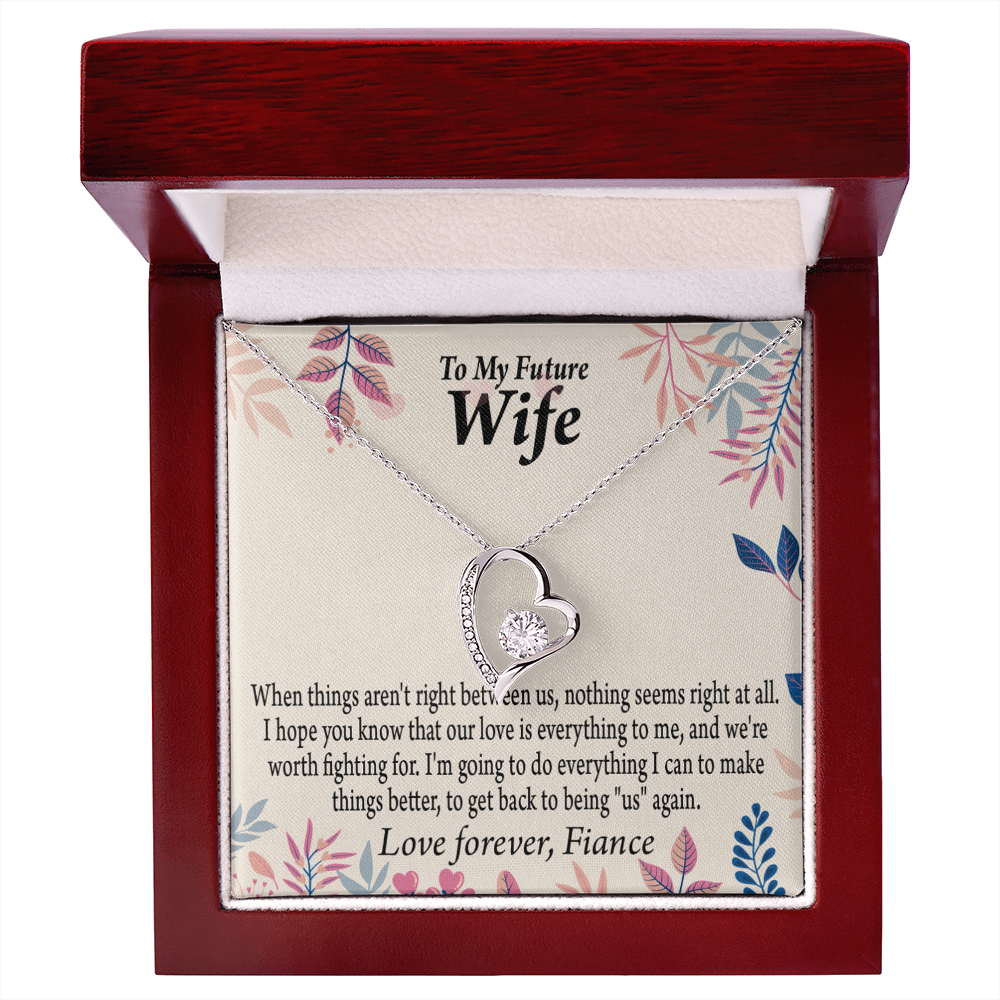 To My Fiancee I Will Make Everything Better Forever Necklace w Message Card-Express Your Love Gifts